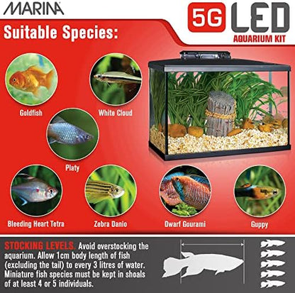 Marina 5 Gallon (19 L) LED Aquarium Kit