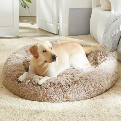 Western Home Calming Donut Large Dog Bed Pet Bed,36" Brown