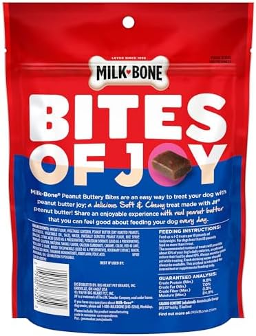 Milk-Bone Peanut Buttery Bites Soft Dog Treats with Jif Peanut Butter,11.8-Oz. Bag,(Pack of 2)