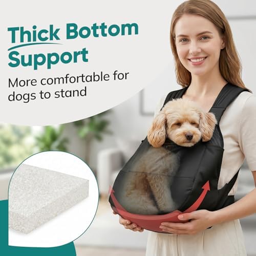 Dog Sling Carrier Front with Thicken Bottom Support for Small Dogs 10-16 lb