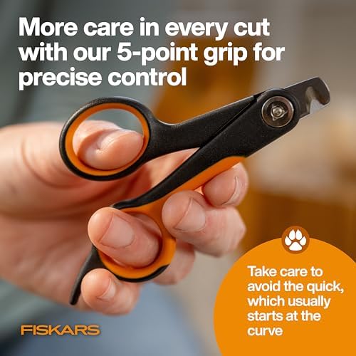 Fiskars Pet Small Nail Clippers, Cat and Dog Trimmers for Grooming, 4.25"