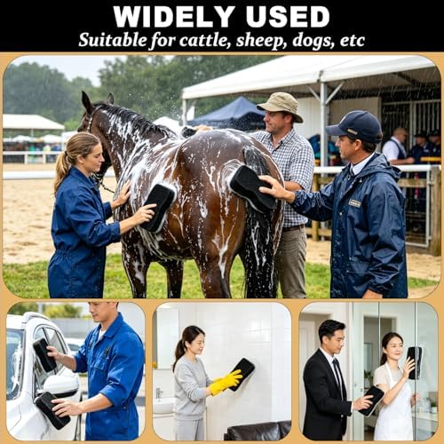3 Pcs Horse Groomer Sponge Scrubber, Deep Cleaning Scrubber & Massager for Horses