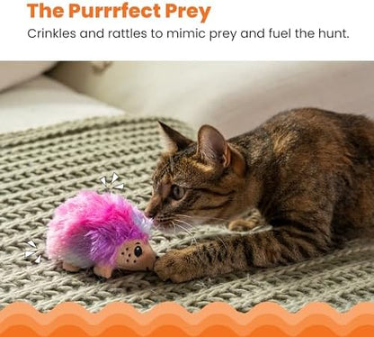 Catstages Catnip Plushies Hedgehog – Interactive Plush Catnip Toy for Batting, Kicking, Chasing & Cuddling