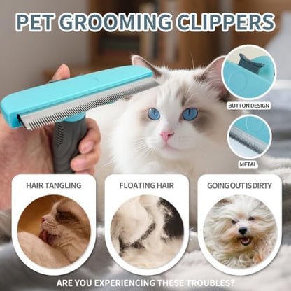 Self Cleaning Pet Shedding Brush for Long Short Haired Dogs & Cats (Large)