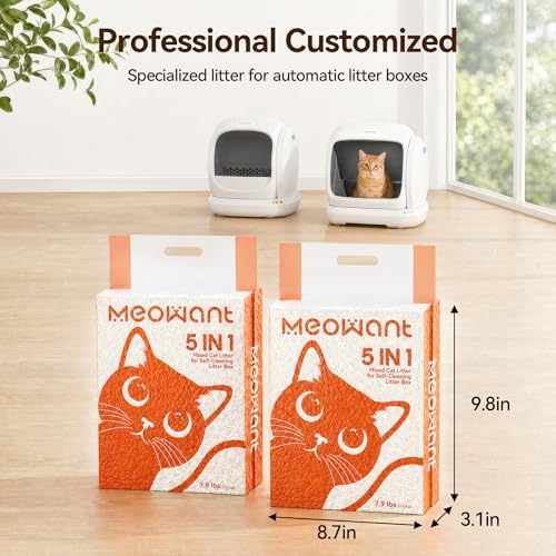 Meowant Mixed Cat Litter Fast Clumping, 5-in-1 Bentonite Tofu Cat Litter