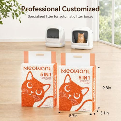 Meowant Mixed Cat Litter Fast Clumping, 5-in-1 Bentonite Tofu Cat Litter