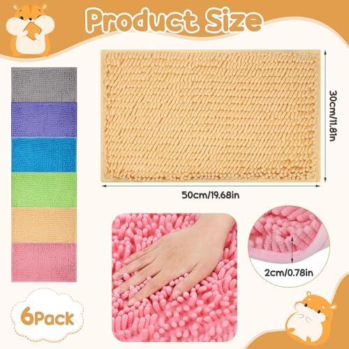 6 Pcs Guinea Pig Cage Liner, 20x12 Inch Washable Fleece Bedding Mat