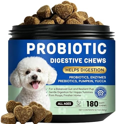 Probiotics for Dogs, 10B CFU, Digestive Health, 180 Chews