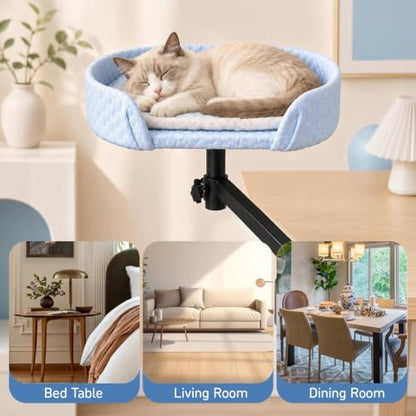 Desk Bed for Indoor Cats, Adjustable Clamp-On Bed with 40 lbs Weight