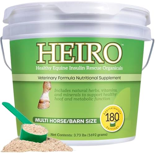 HEIRO Healthy Equine Insulin Rescue Nutritional Supplement for Horses, Natural Herbal Blend with Magnesium & Vitamin E, Supports Normal Metabolic Function & Hoof Comfort (180 Servings)
