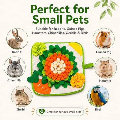 Rabbit Foraging Mat Interactive Bunny Snuffle Mat for Small Animals