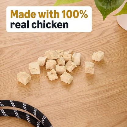 Amazon Basics Dog Treats Freeze Dried Raw Single Ingredient Chicken Breast, High Protein, Healthy Training Treats or Meal Topper for all Dogs, Grain-Free, 3 Oz (Pack of 1) (Previously Wag)