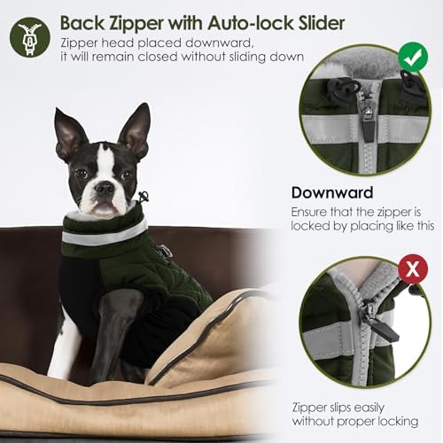 AOFITEE Dog Jacket for Large Dogs Warm Dog Winter Coats with Harness