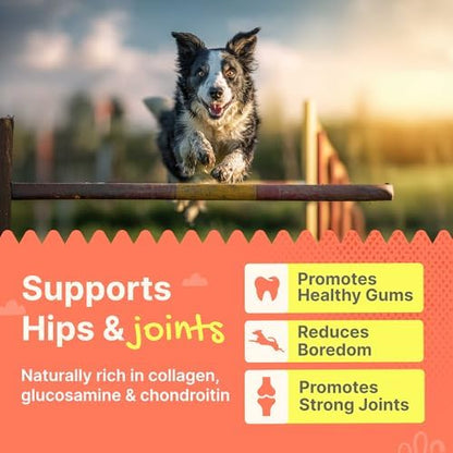 Gaines Pet Duck Feet for Dogs – 8 Count, Natural Chews with Glucosamine, Chondroitin & Collagen – Single Ingredient Dog Treats, Grain-Free, USA Made, Joint & Dental Health Support