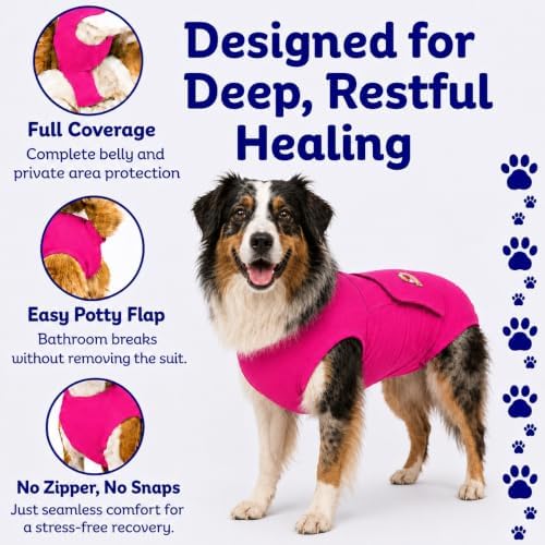 Surgi Snuggly Dog Surgery Recovery Suit, Cone Alternative, Spay/Neuter L
