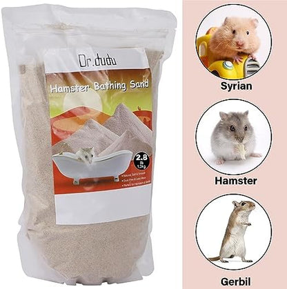 DR.DUDU 2.8lb Hamster Sand for Sand Bath, Hamster Cage Accessories(Beige)