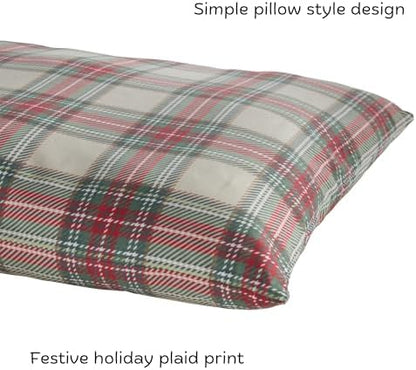 Happy Hounds Charlie Holiday Plaid Throw Pillow Dog Bed, Medium (42 x 30 in.)