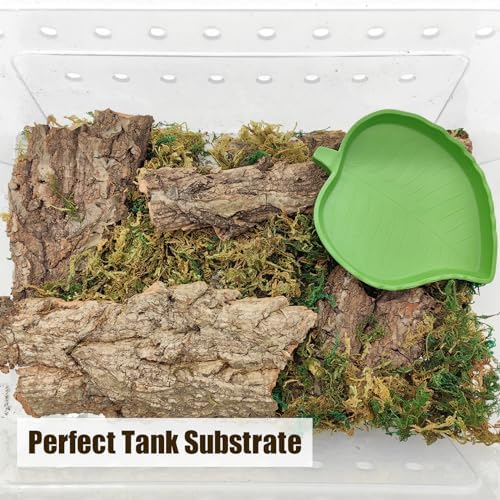 VCEPJH 1.5 LB Reptile Bark Bedding, Natural Cork Bark for Reptiles Flat Cork Wood Terrarium Substrate Tank Supplies for Snake Spiders Bearded Dragons Hermit Crabs Geckos