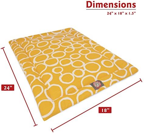 24" Fusion Yellow Crate Dog Bed Mat By Majestic Pet Products