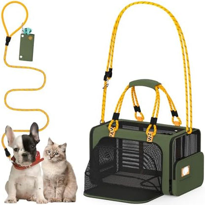 PAWZIDEA Expandable Pet Carrier for Small Cats & Dogs, TSA Airline Approved