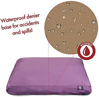 Majestic Pet Rectangular Dog Bed, X-Large, 50x42x5 in, Washable, Lilac
