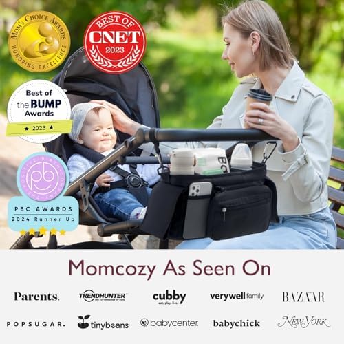 Momcozy Universal Stroller Organizer with Insulated Cup Holder