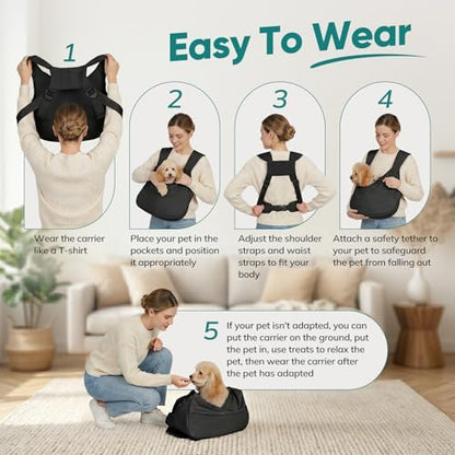 Dog Sling Carrier Front with Thicken Bottom Support for Small Dogs 5-12 lb