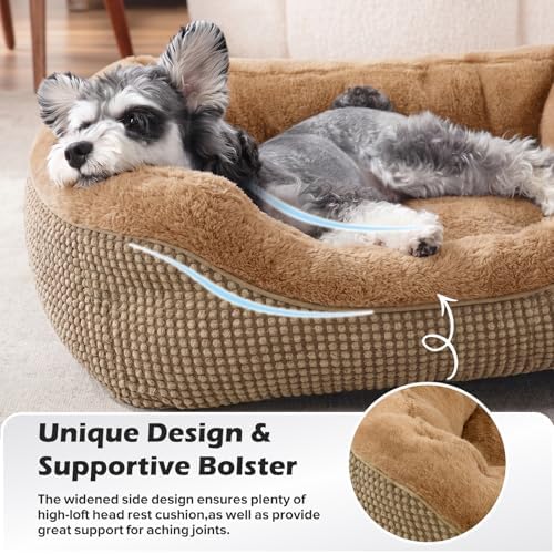 INVENHO Dog Bed Medium Size, Orthopedic Warming Soft Calming Sleeping Durable with Anti-Slip Bottom