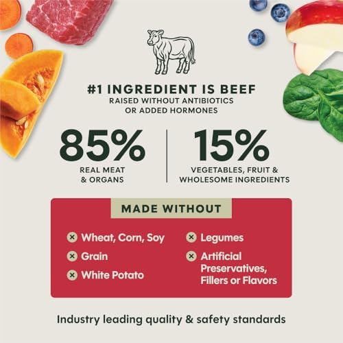 Instinct Freeze Dried Meals, Natural Dog Food, Grass-Fed Beef, 45 oz. Bag