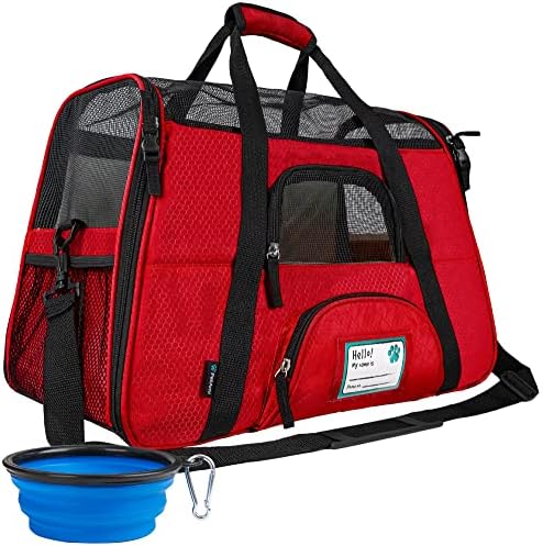 PetAmi Airline Approved Pet Carrier for Cats & Small Dogs, Small, Red