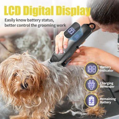 Dog Clippers Grooming Kit with Paw Trimmer for Thick/Matted/Knotted/Hair
