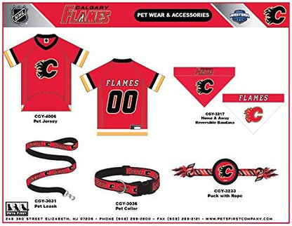 Pets First NHL Calgary Flames Bandana for Dogs & Cats, Large/X-Large. - Cute & Stylish Bandana! The Perfect Hockey Fan Scarf Bandana, Great for Birthdays Or Any Party!