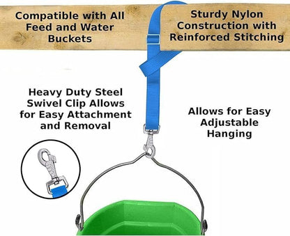 Horse Bucket Strap Hangers,Horse Suppliers Adjustable Nylon Straps up to 700 lbs for Hay Nets, Water Buckets,Hanging-Pratical and Easy Use(4 Pack), 1"x22"