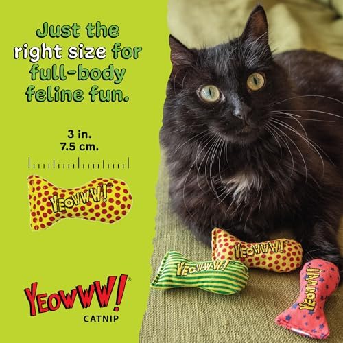 Yeowww! Catnip Stinkies Catnip Sardine Cat Toy - Dots, 3 in Fish Toy For Cats, 100% Stuffed with Premium Organically Grown, Made in USA