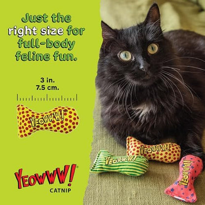 Yeowww! Catnip Stinkies Catnip Sardine Cat Toy - Dots, 3 in Fish Toy For Cats, 100% Stuffed with Premium Organically Grown, Made in USA