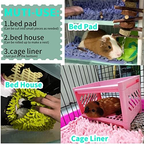 Guinea Pig Fleece, 47x24 in Cage Liner, Washable Non-Slip Mat（Grey）