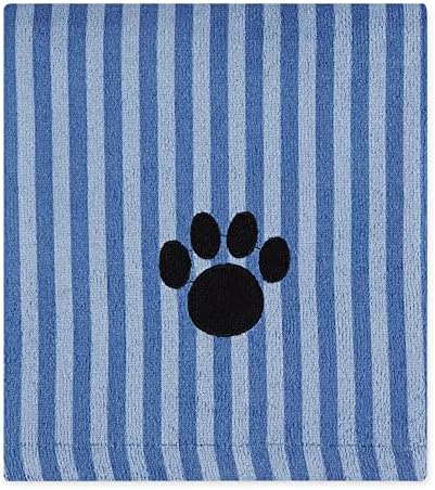 DII Design Embroidered Pet Towel, 44 x 27.5", Striped Blue