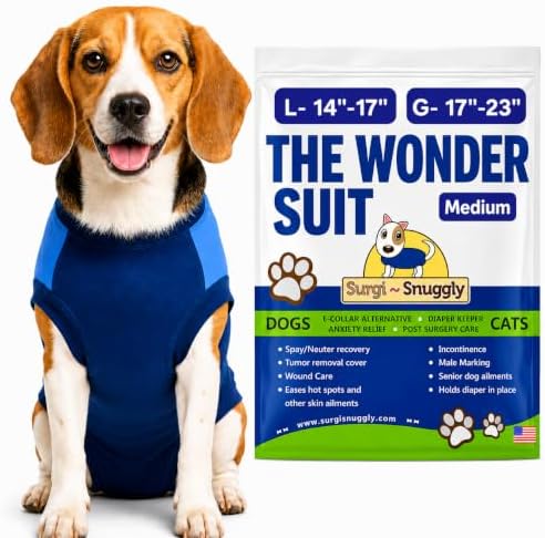 Surgi Snuggly Dog Surgery Recovery Suit, Cone Alternative, Spay/Neuter M