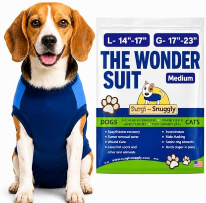 Surgi Snuggly Dog Surgery Recovery Suit, Cone Alternative, Spay/Neuter M