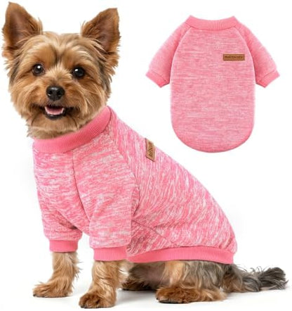 1 Pack Dog Sweaters for Small Dogs Girl Boy Winter Fleece Clothes Warm Soft Dog Sweatshirt Outfit for Dogs Cats Pet Apparel