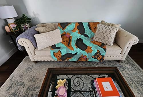 Caroline's Treasures MLM1024LQB Black and Tan Yorkie Quilted Blanket 50x60 Artwork Pattern Quilted Throw Blanket for Bed, Couch, Sofa, Soft and Lightweight