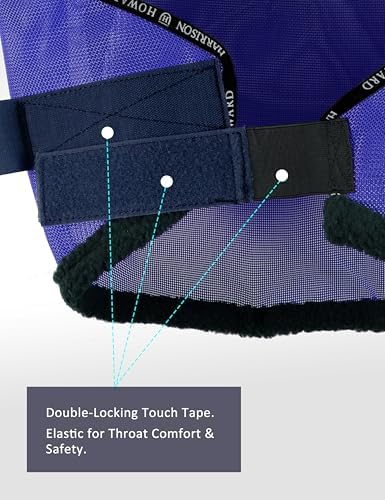 Harrison Howard All Round Mesh Horse Fly Mask UV Protective with Fleece Padded Edging Deep Navy M