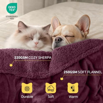 Luciphia Waterproof Blanket for Large Dog, Reversible Sherpa Couch Cover