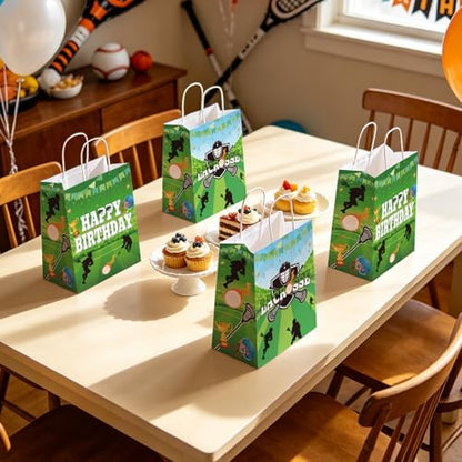 Greencian 16Pcs Lacrosse Birthday Party Favor Bags Lacrosse Goodie Bags