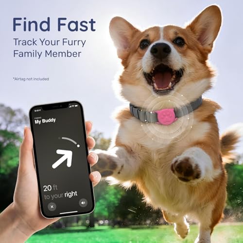 IP68 Waterproof Dog AirTag Holder for Dog Collar, Soft, Stretchy Silicone