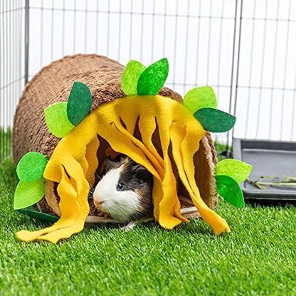 Guinea Pig Hideout, Fleece Tunnel House Small Pet Cage Accessories