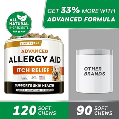Advanced Dog Allergy & Itching Relief - Anti Itch, Skin&Coat Support Chews