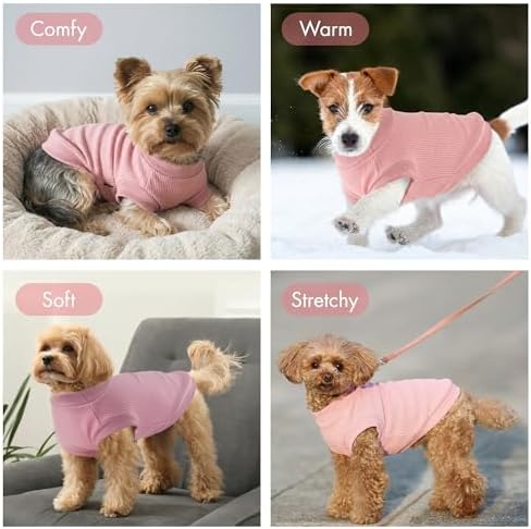 3 Pack Dog Shirt for Small Supplies Functional Waffle Dog Clothes Warm Soft Sweatshirt Outfit for Dogs Cats Pet Apparel