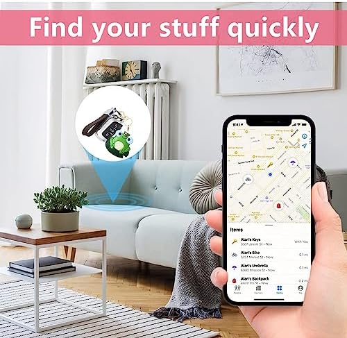 BORKUANA PU Leather Keychain Holder Protective Case Compatible with AirTag
