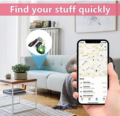 BORKUANA PU Leather Keychain Holder Protective Case Compatible with AirTag